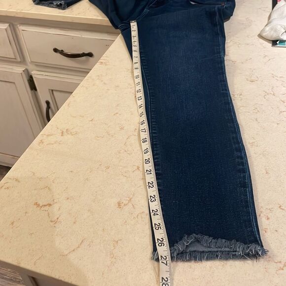 LOFT Curvy skinny jeans with fringe ankle bottoms SZ 4 - Picture 5 of 7